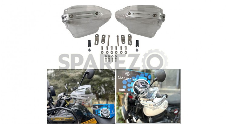 For Royal Enfield New Himalayan 450 Transparent Hand Guard Kit - SPAREZO